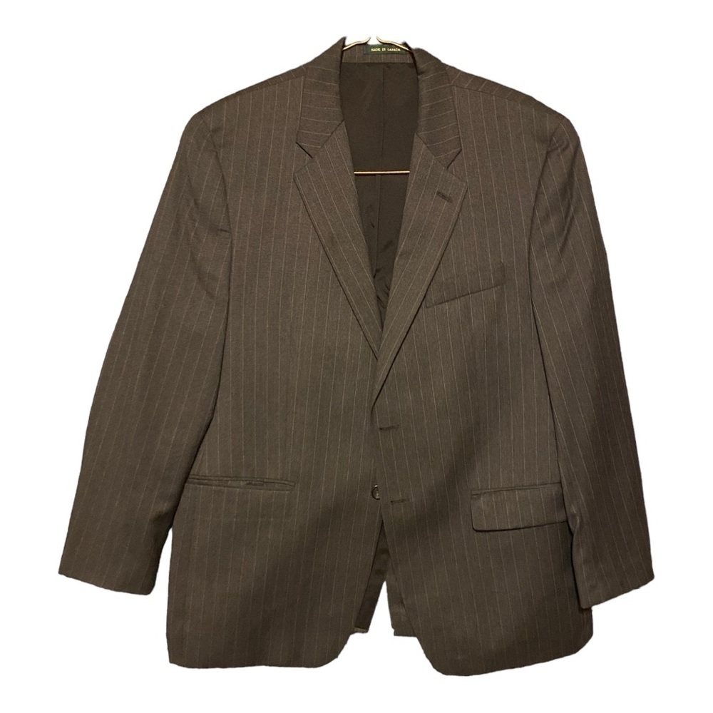 Lauren Ralph Lauren Mens Suit Set Size 42 R Blazer36x32 Pants Wool Gray Stripes